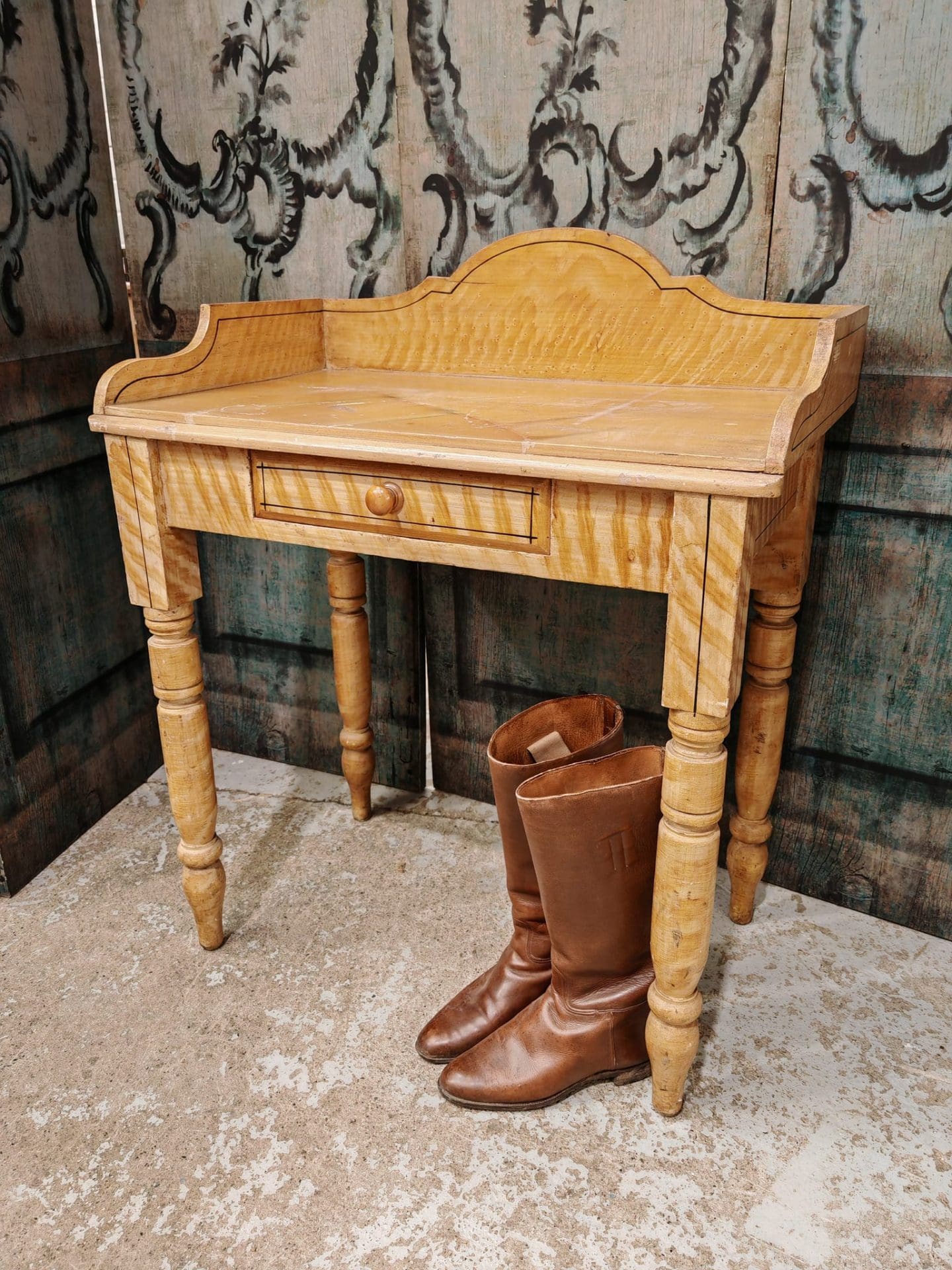 original faux painted maple washstand - Pond Cottage Antiques