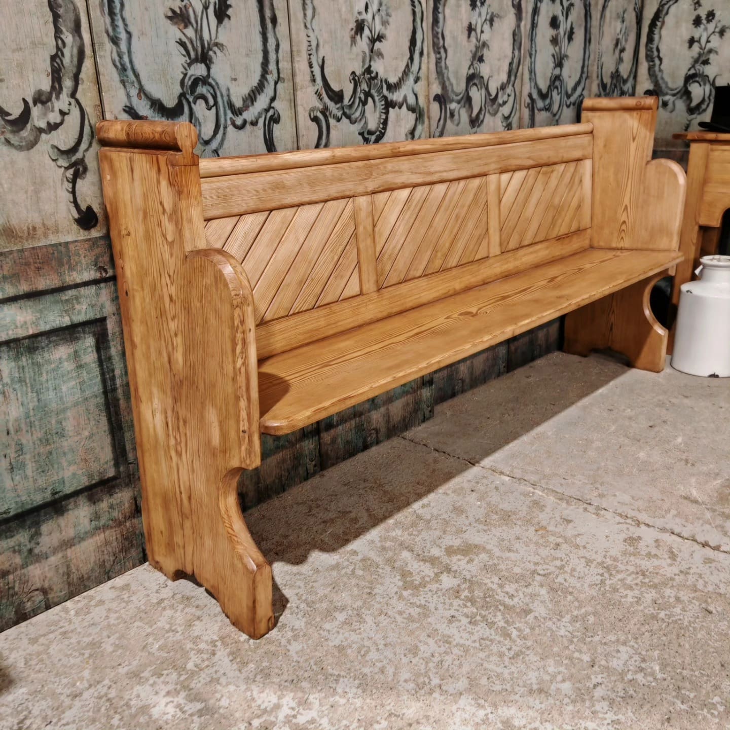 VICTORIAN PINE PEW – WAXED – SOLD