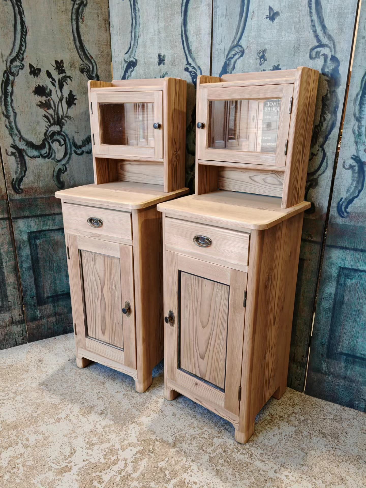 Dutch bedside lockers with top boxes