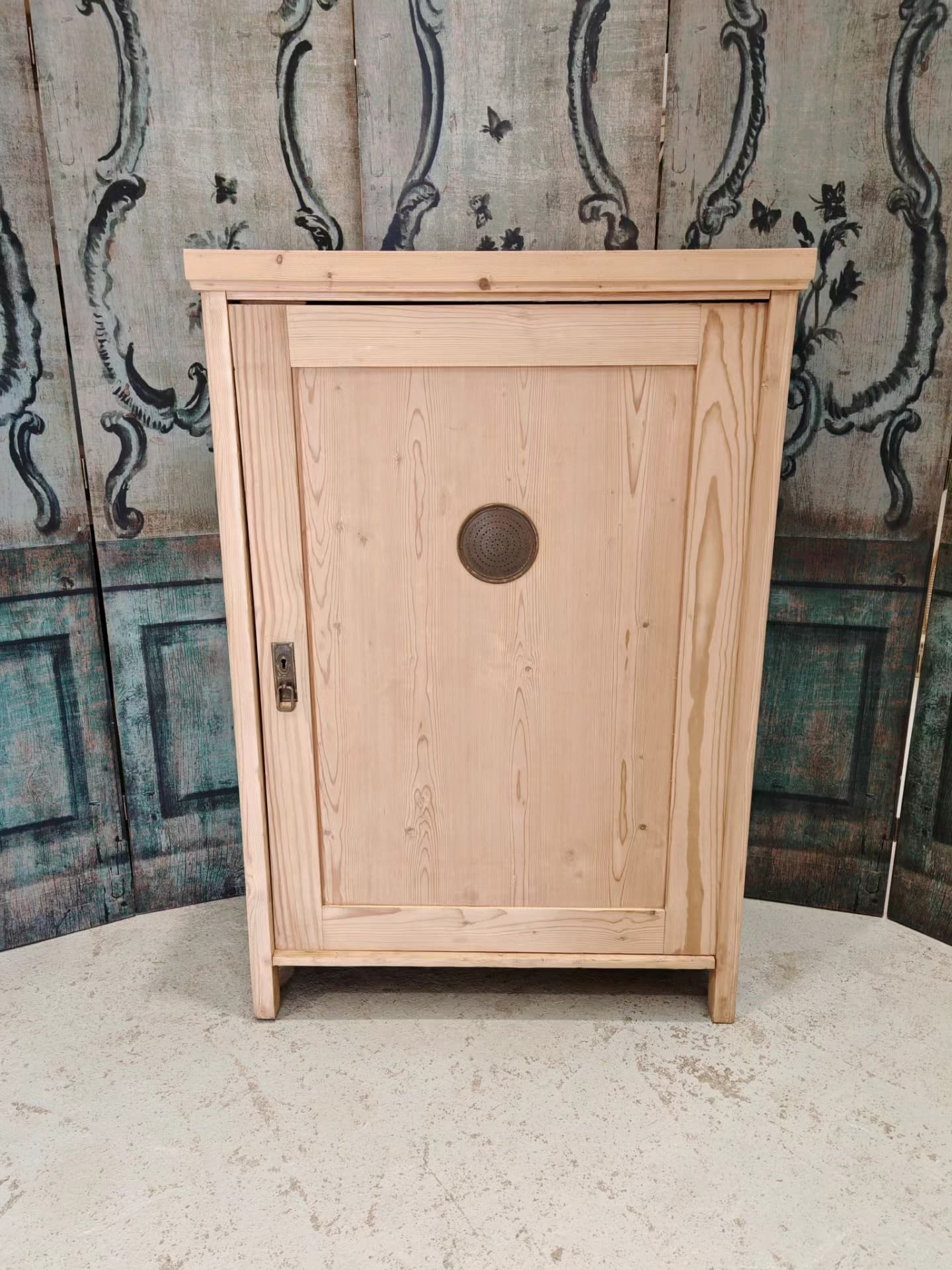 single door Dutch antique pine linen / larder unit