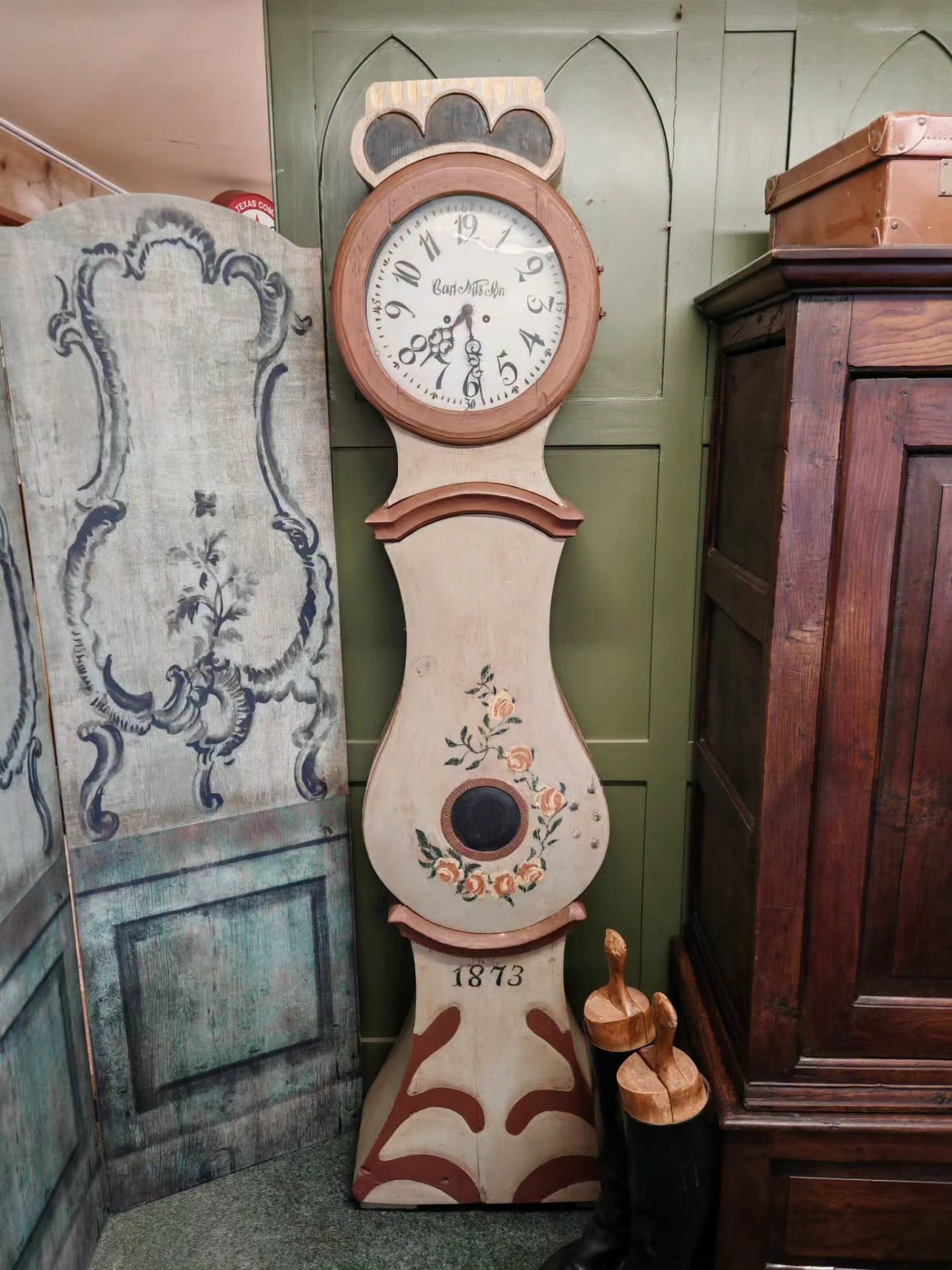 Beautiful Original Painted Swedish Mora Clock – Dated 1873
