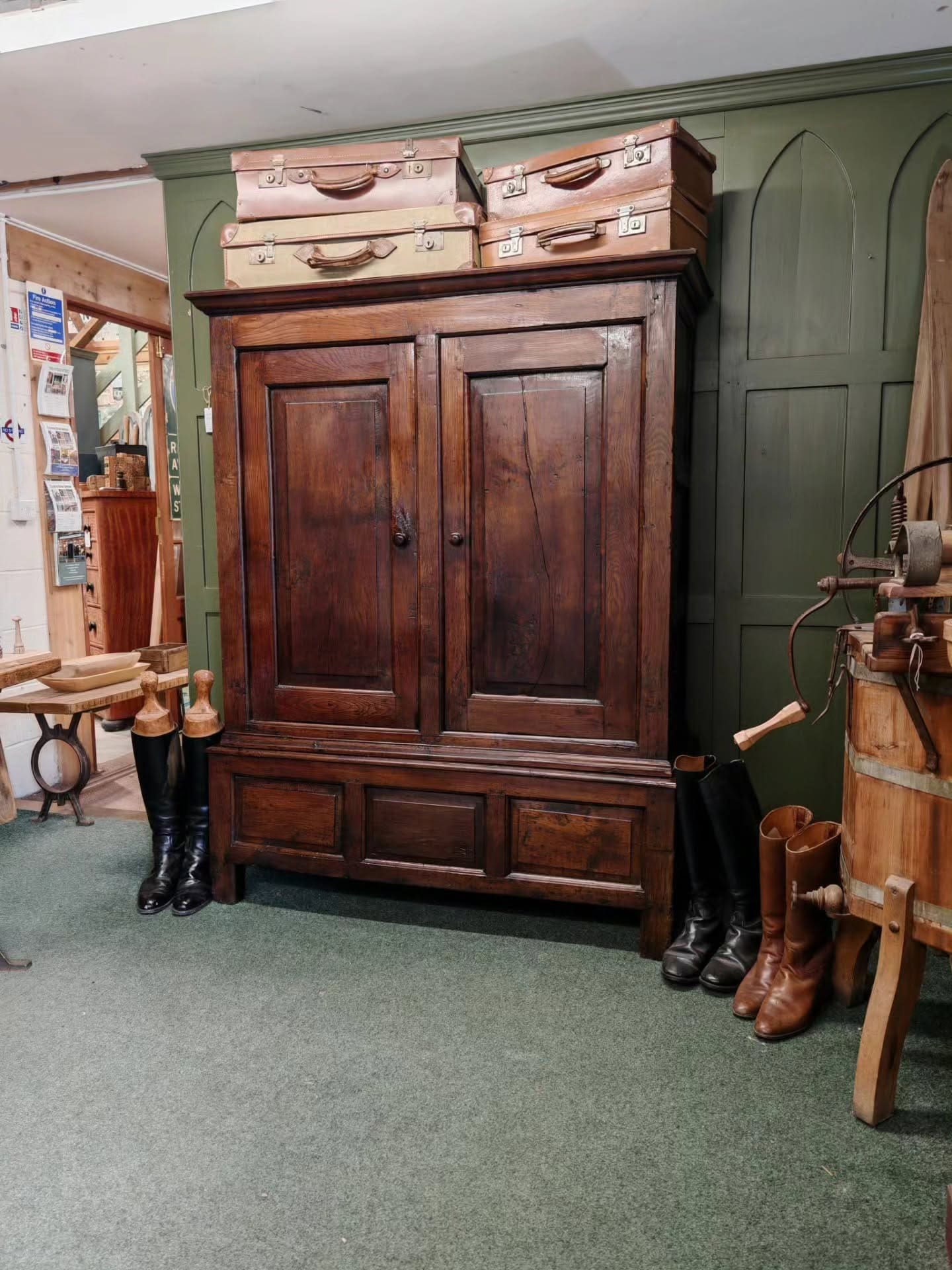 Early Antique English Oak Housekeeper’s hall Cupboard – sold